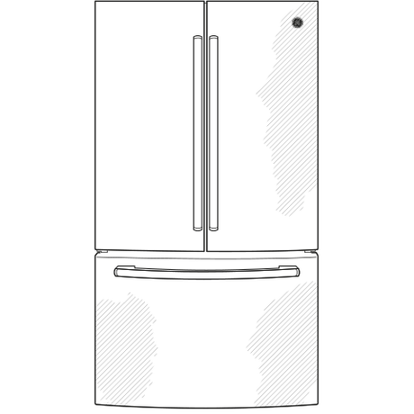 GE(R) ENERGY STAR(R) 18.6 Cu. Ft. Counter-Depth French-Door Refrigerator - (GWE19JMLES)