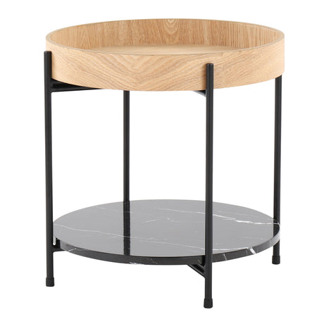 Daniella - Contemporary End Table - Black / Natural