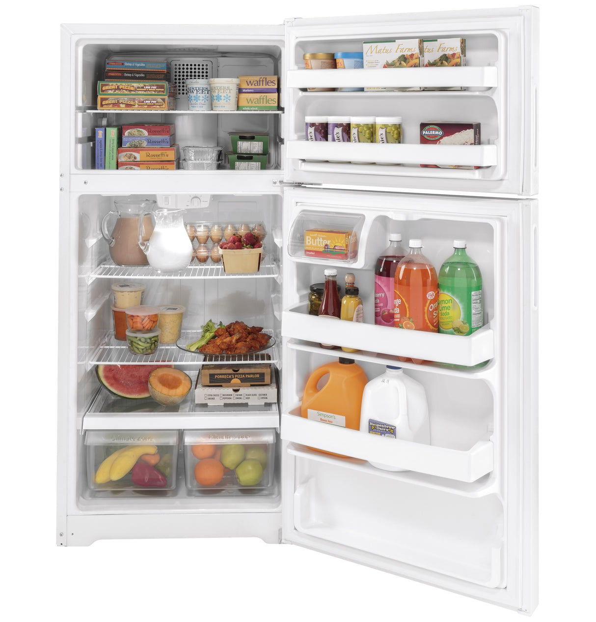 Hotpoint(R) 15.6 Cu. Ft. Recessed Handle Top-Freezer Refrigerator - (HPS16BTNRWW)