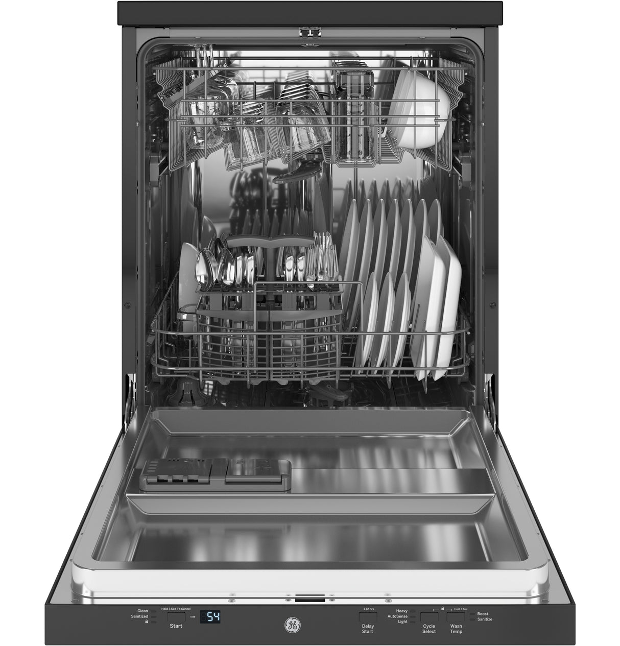 GE(R) ENERGY STAR(R) 24" Stainless Steel Interior Portable Dishwasher with Sanitize Cycle - (GPT225SGLBB)