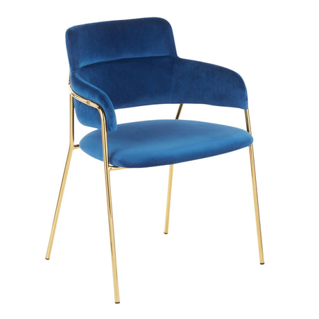 Napoli - Chair - Gold Metal And Blue Velvet (Set of 2)