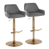 Daniella - Adjustable Barstool (Set of 2) - Gold Base