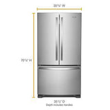 36" Wide French Door Refrigerator With Water Dispenser - 25 Cubic Feet - Fingerprint Resistant Stainless Steel