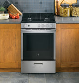 GE(R) 24" Steam Clean Free-Standing/Slide-in Gas Range - (JGAS640RMSS)