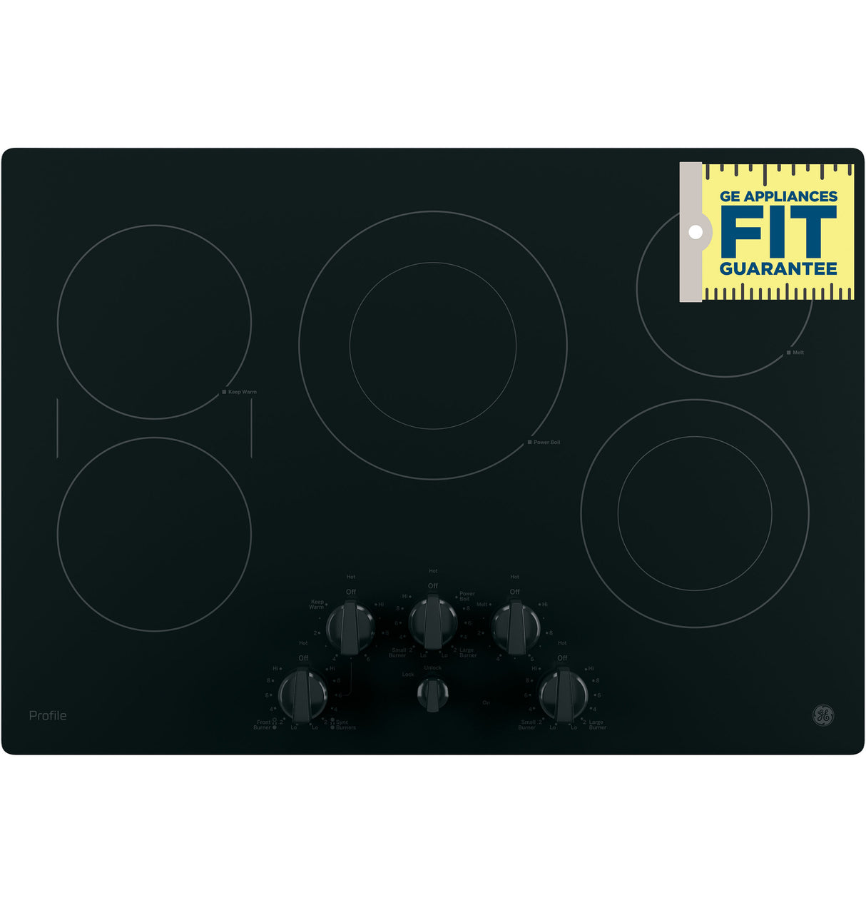 GE Profile(TM) 30" Built-In Knob Control Electric Cooktop - (PP7030DJBB)