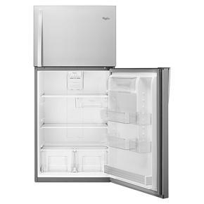 30" Wide Top Freezer Refrigerator - 19 Cubic Feet - Monochromatic Stainless Steel