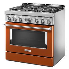 KitchenAid 36'' Smart Commercial-Style Gas Range With 6 Burners - Scorched Orange