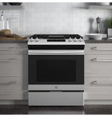 GE(R) 30" Slide-In Front Control Gas Range - (JGSS66SELSS)