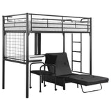 Jenner - Twin Futon Workstation Loft Bed - Black