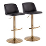 Toriano - Adjustable Barstool (Set of 2) - Gold Base