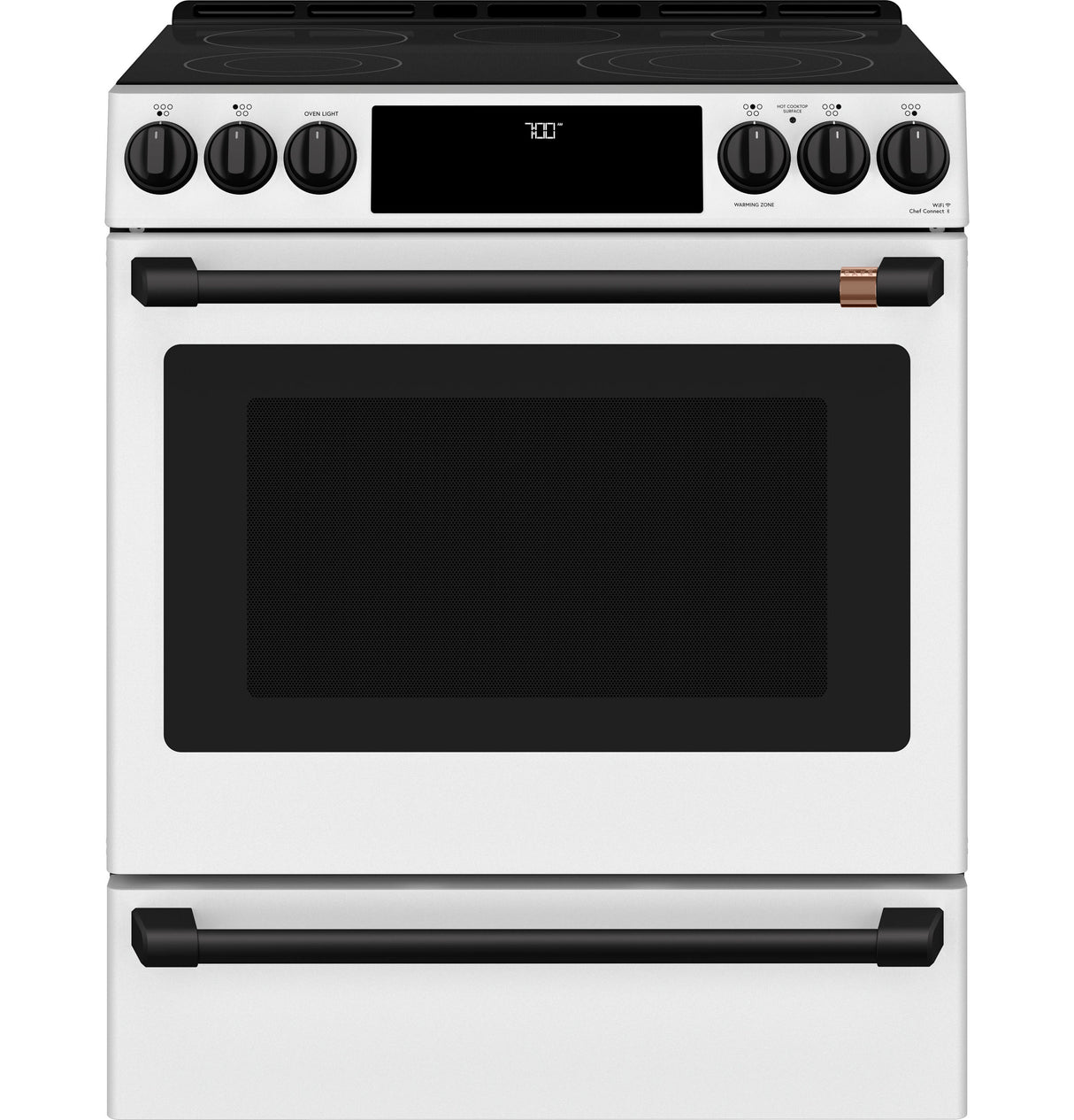 Caf(eback)(TM) 30" Smart Slide-In, Front-Control, Radiant and Convection Range - (CES700P4MW2)