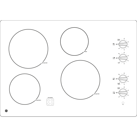 GE(R) 30" Built-In Knob Control Electric Cooktop - (JP3030DJBB)