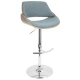 Fabrizzi - Mid Century Modern Adjustable Barstool With Swivel With Rounded T Footrest (Set of 3)