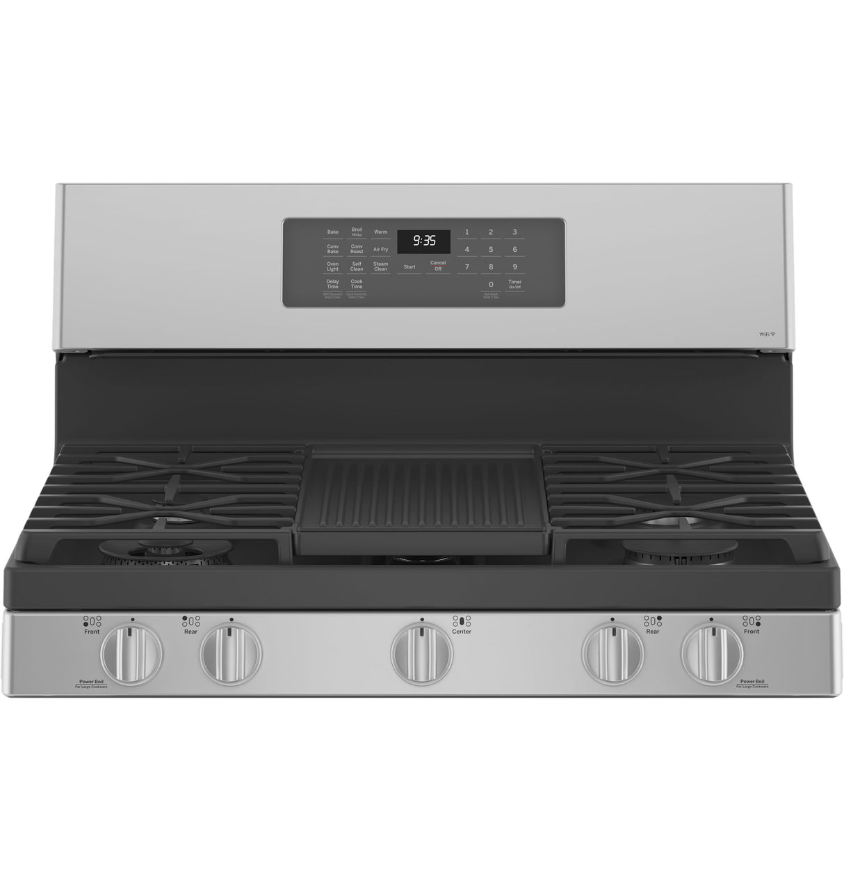 GE Profile(TM) Smart 30" Free-Standing Self Clean Gas Fingerprint Resistant Range with No Preheat Air Fry - (PGB935YPFS)