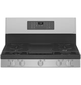 GE Profile(TM) Smart 30" Free-Standing Self Clean Gas Fingerprint Resistant Range with No Preheat Air Fry - (PGB935YPFS)