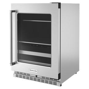 24" Beverage Center With Glass Door And Metal-Front Racks