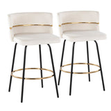 Cinch Claire - 26" Fixed-Height Counter Stool (Set of 2) - Gold And Black Base