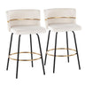 Cinch Claire - 26" Fixed-Height Counter Stool (Set of 2) - Gold And Black Base