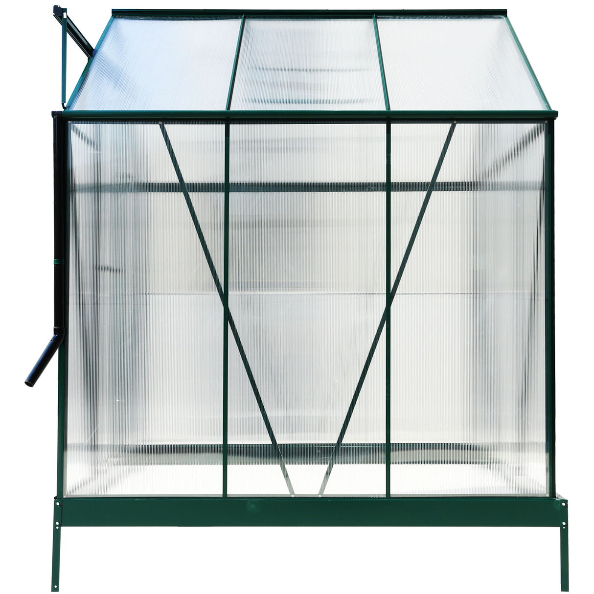 Polycarbonate Greenhouse, Heavy Duty Outdoor Aluminum Walk-In Green House Kit With Rain Gutter, Vent And Door For Backyard Garden