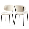 Boucle Dining Chairs, Dining Chairs With Metal Legs For Dining Room, Kitchen, Living Room