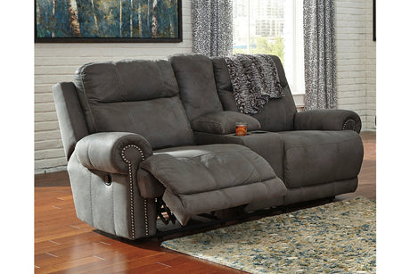 Austere Reclining Loveseat With Console - (3840194)