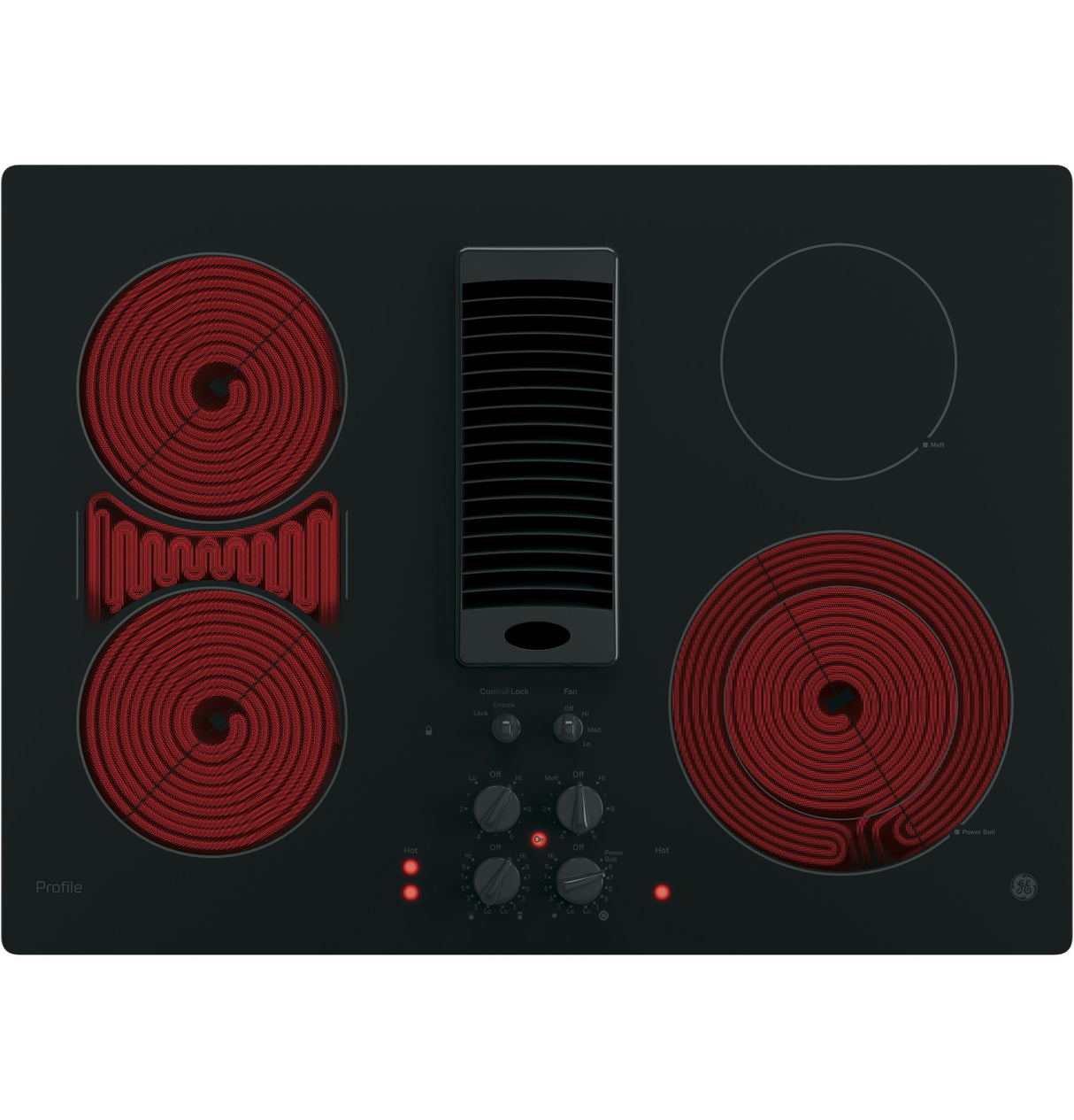 GE Profile(TM) 30" Downdraft Electric Cooktop - (PP9830DRBB)