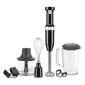 Cordless Variable Speed Hand Blender With Chopper And Whisk Attachment - Onyx Black