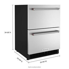 24" Stainless Steel Undercounter Double-Drawer Refrigerator