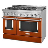 KitchenAid 48'' Smart Commercial-Style Gas Range With Griddle - Scorched Orange