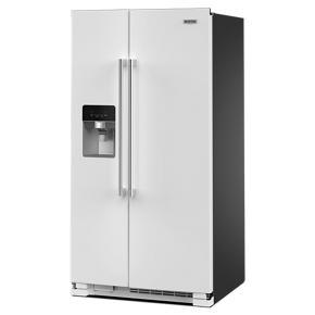 36" Wide Side-By-Side Refrigerator - 25 Cubic Feet - White - Metal