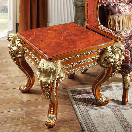 HD-8024 - 3 Piece Coffee Table Set - Cedar Red With Gold Highlight