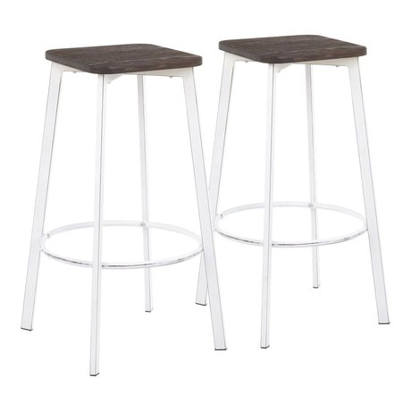 Clara - Square 30" Fixed-Height Barstool (Set of 2)