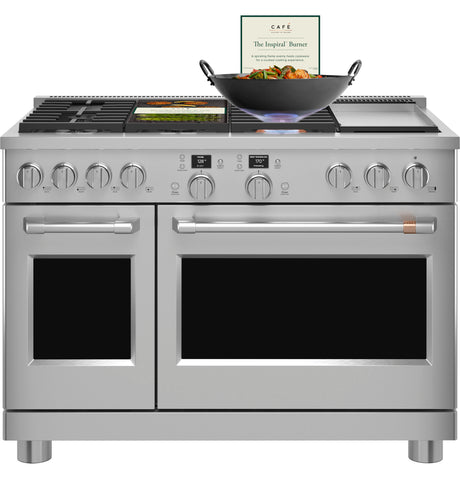 Caf(eback)(TM) 48" Smart Dual-Fuel Commercial-Style Range with 6 Burners and Griddle (Natural Gas) - (C2Y486P2TS1)