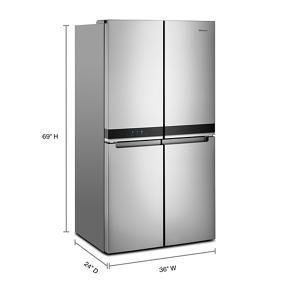 36" Wide Counter Depth 4 Door Refrigerator - 19.4 Cubic Feet