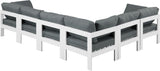 Nizuc - Outdoor Patio Modular Sectional 6 Piece - Grey - Metal