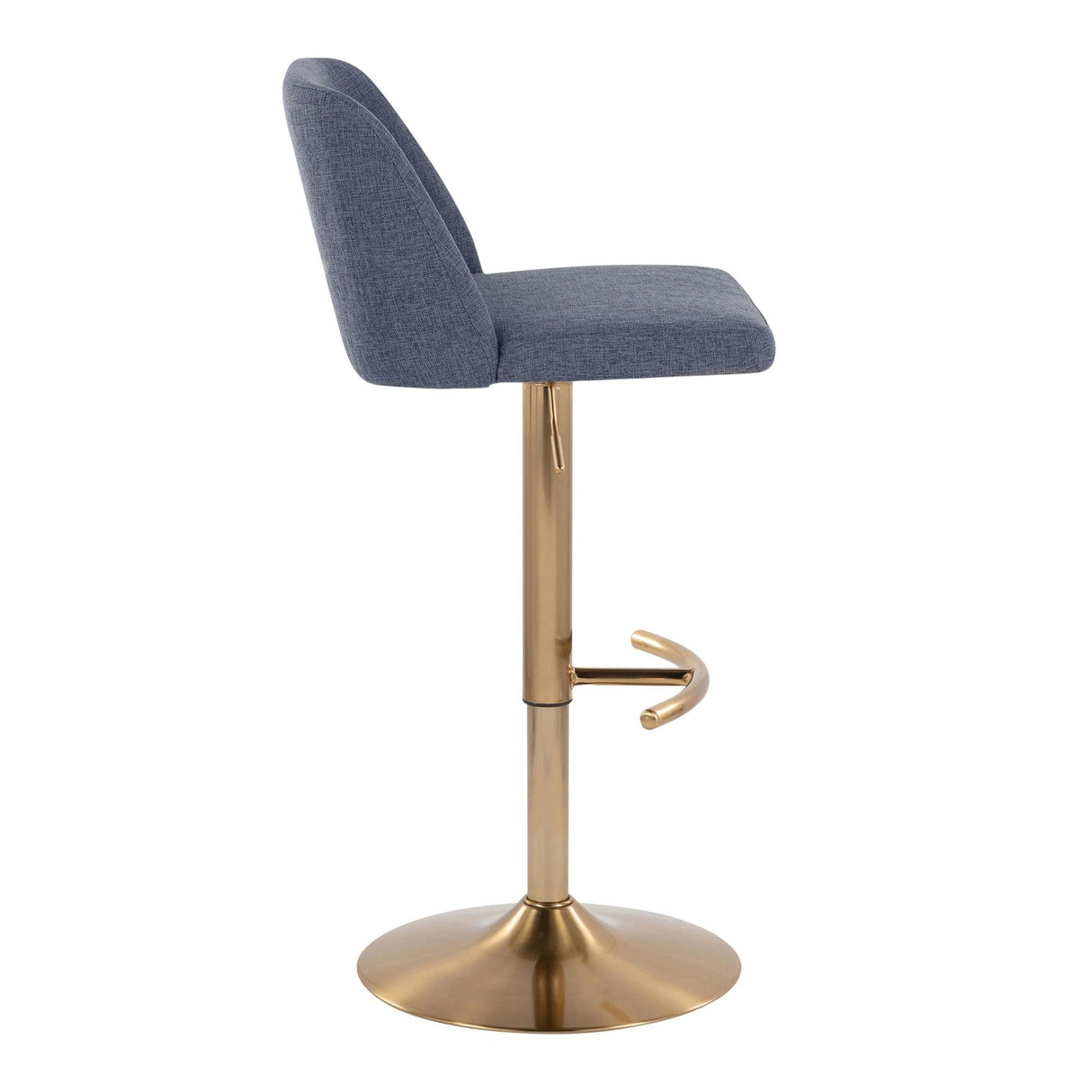 Toriano - Adjustable Barstool (Set of 2) - Gold Base