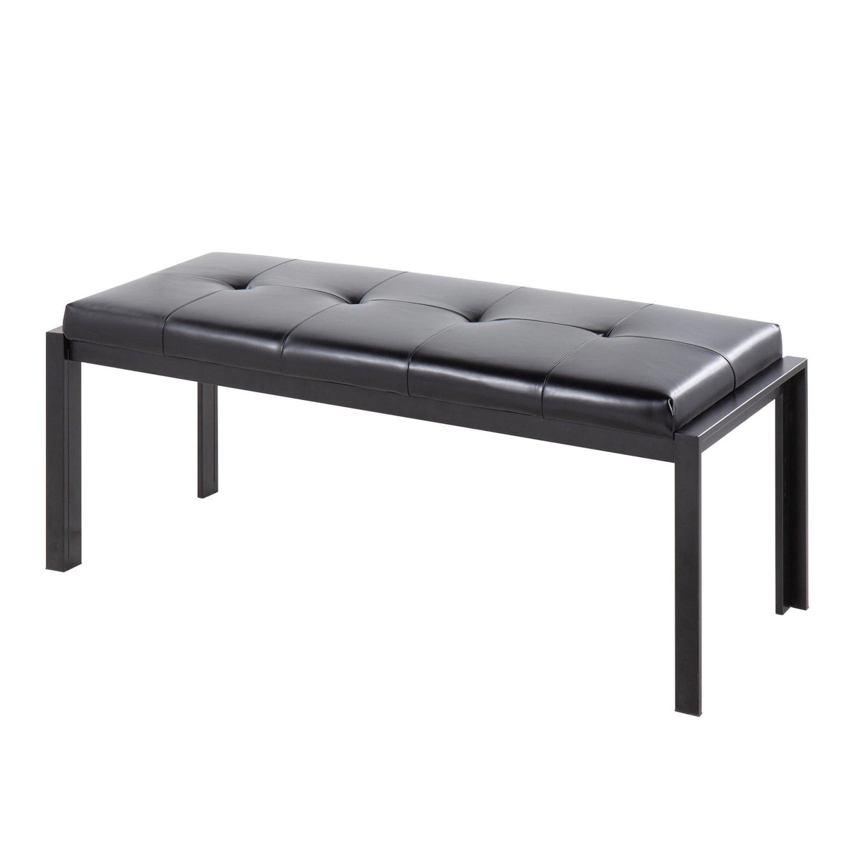 Fuji - Bench - Black Metal And Black Faux Leather