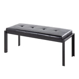 Fuji - Bench - Black Metal And Black Faux Leather