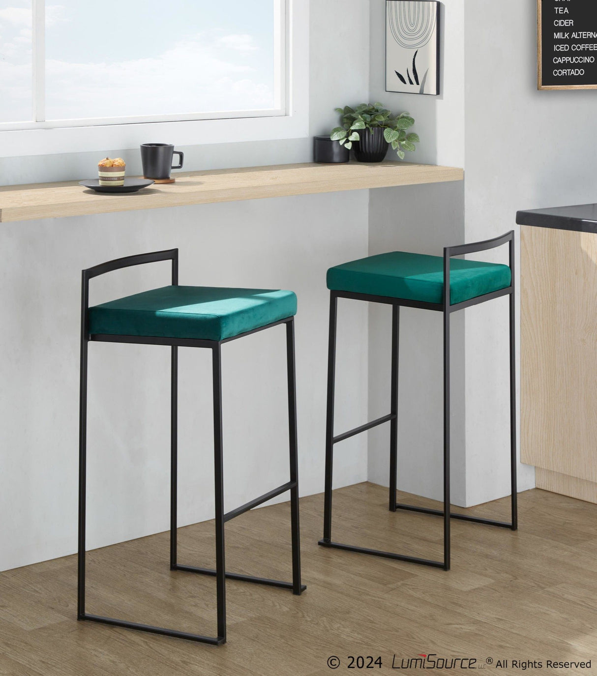 Fuji - Stackable Barstool - Black Metal