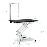 Hydraulic Dog Pet Grooming Table Heavy Duty Big Size Z-Lift Pet Grooming Table - Black / White