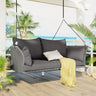 2 Person Hanging Seat, Rattan Woven Swing Chair, Porch Swing With Ropes