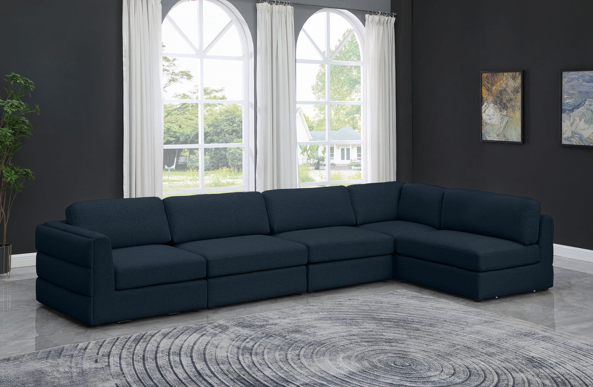 Beckham - Modular Sectional 5 Piece - Navy - Fabric