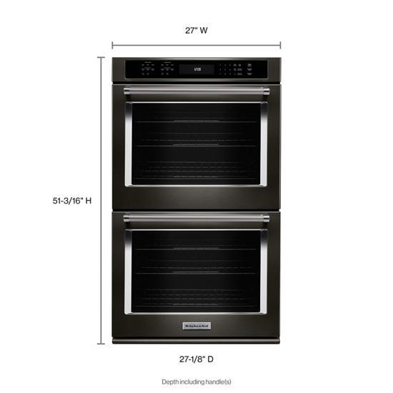 27" Double Wall Oven With Even-Heat True Convection - Black