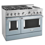 KitchenAid 48'' Smart Commercial-Style Gas Range With Griddle - Misty Blue