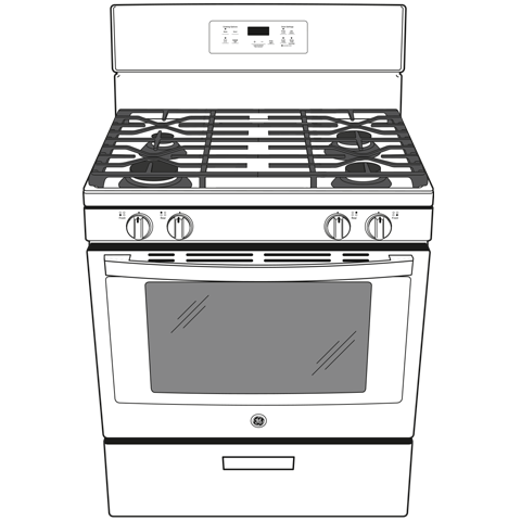 GE(R) 30" Free-Standing Gas Range - (JGBS61DPBB)