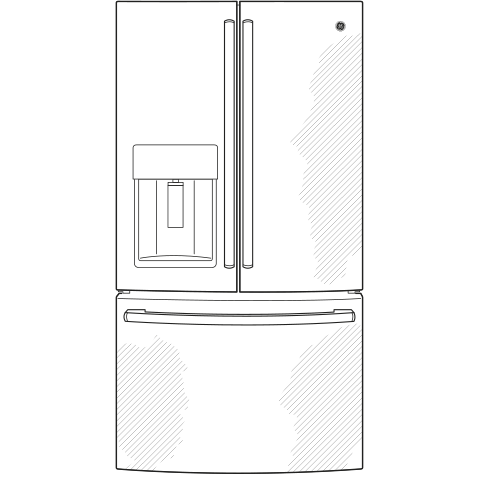 GE(R) ENERGY STAR(R) 27.7 Cu. Ft. Fingerprint Resistant French-Door Refrigerator - (GFE28GYNFS)