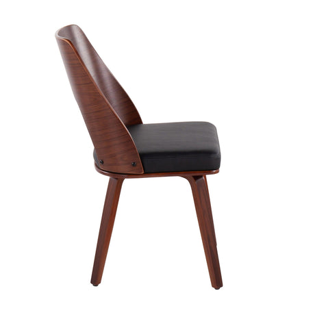 Triad - Chair - Walnut Bamboo And Black Faux Leather (Set of 2)