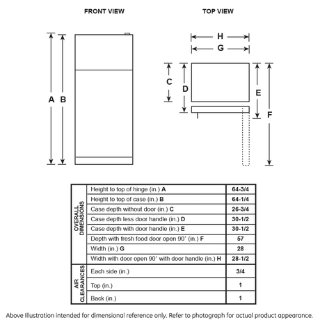 GE(R) ENERGY STAR(R) 16.6 Cu. Ft. Recessed Handle Top-Freezer Refrigerator - (GPE17CTNRWW)