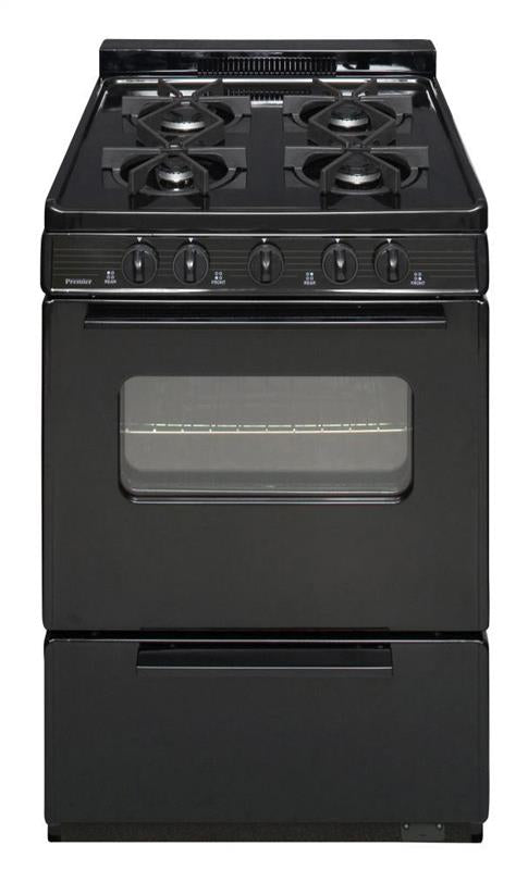 24 in. Freestanding Battery-Generated Spark Ignition Gas Range in Black - (BJK5X0BP)