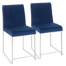 Fuji - High Back Dining Chair - Velvet Seat And Stainless Steel (Set of 2)